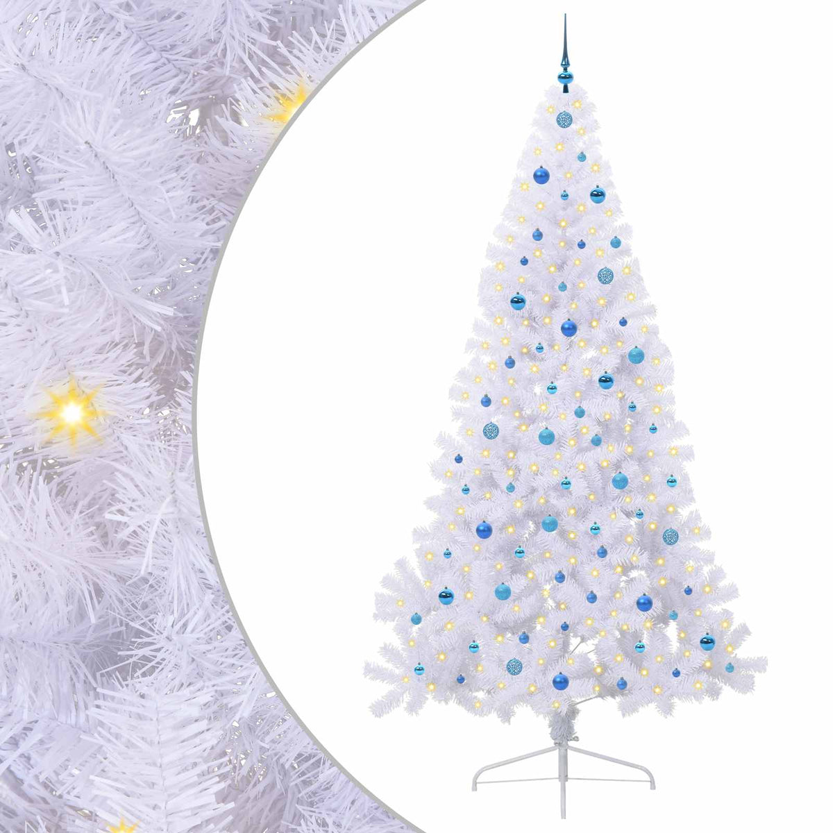 Künstlicher Weihnachtsbaum von Vidaxx mit 300 LEDs, weiß, 240 cm, PVC und Stahl