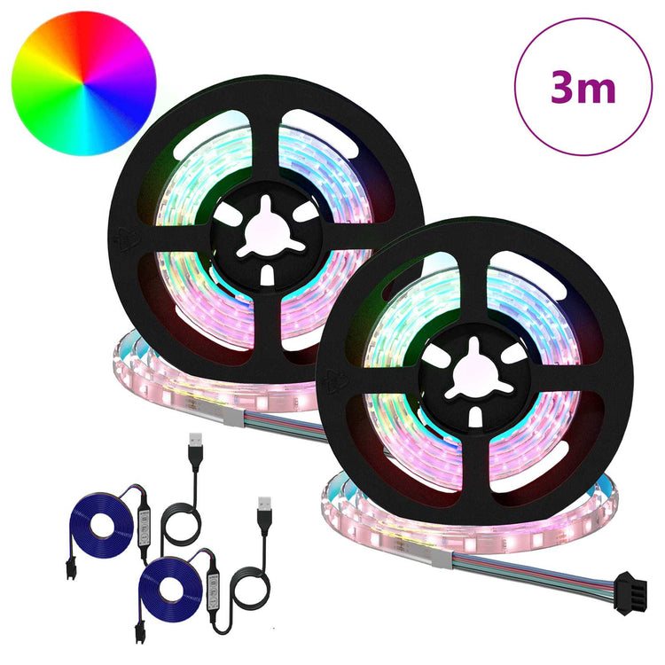 Vidaxxl LED-Streifen 2 Stück schwarz und transparent 750 mm Kupfer und Kunststoff