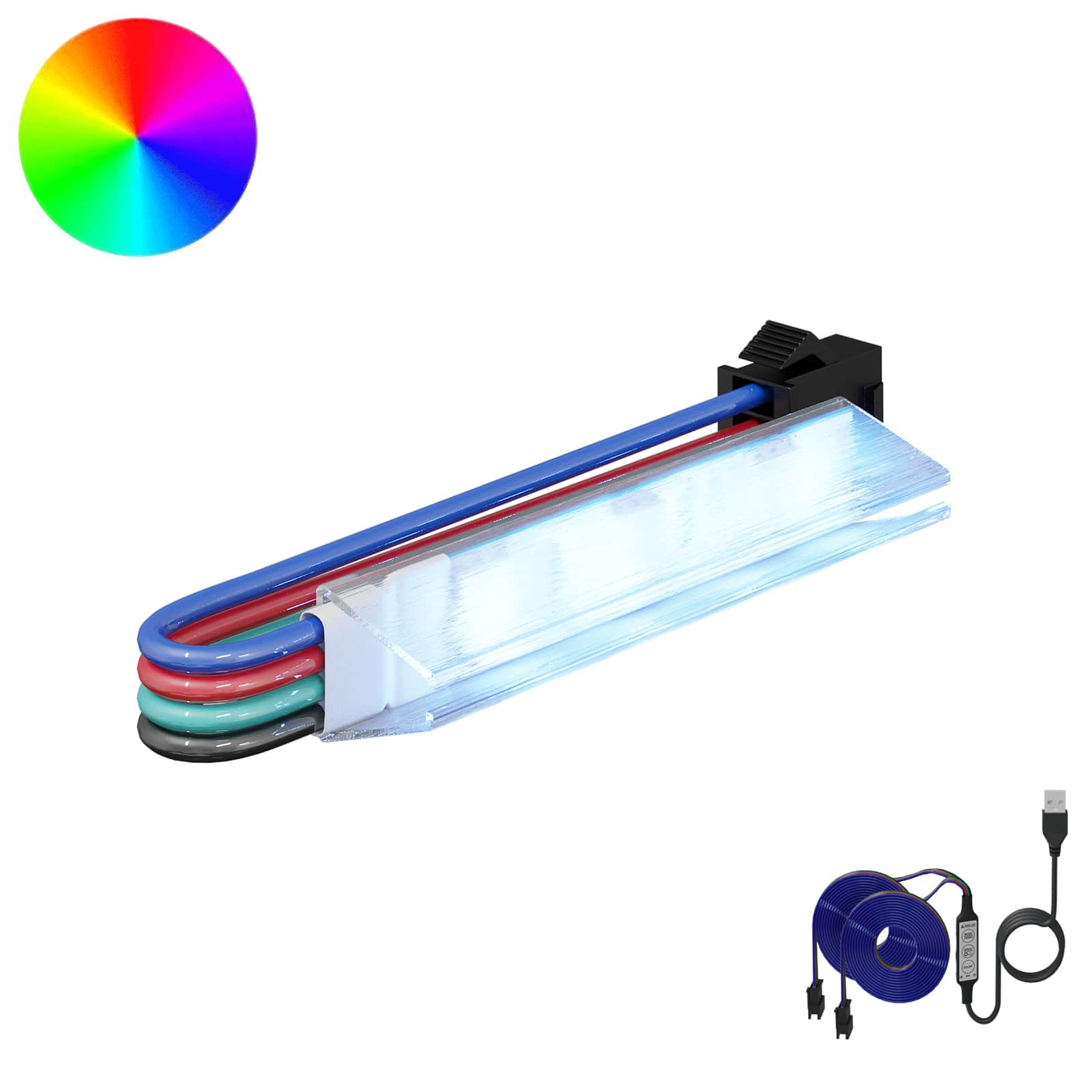 Vidaxxl LED-Streifen 2 Stück schwarz und mehrfarbig 1745 mm Kupfer und Kunststoff