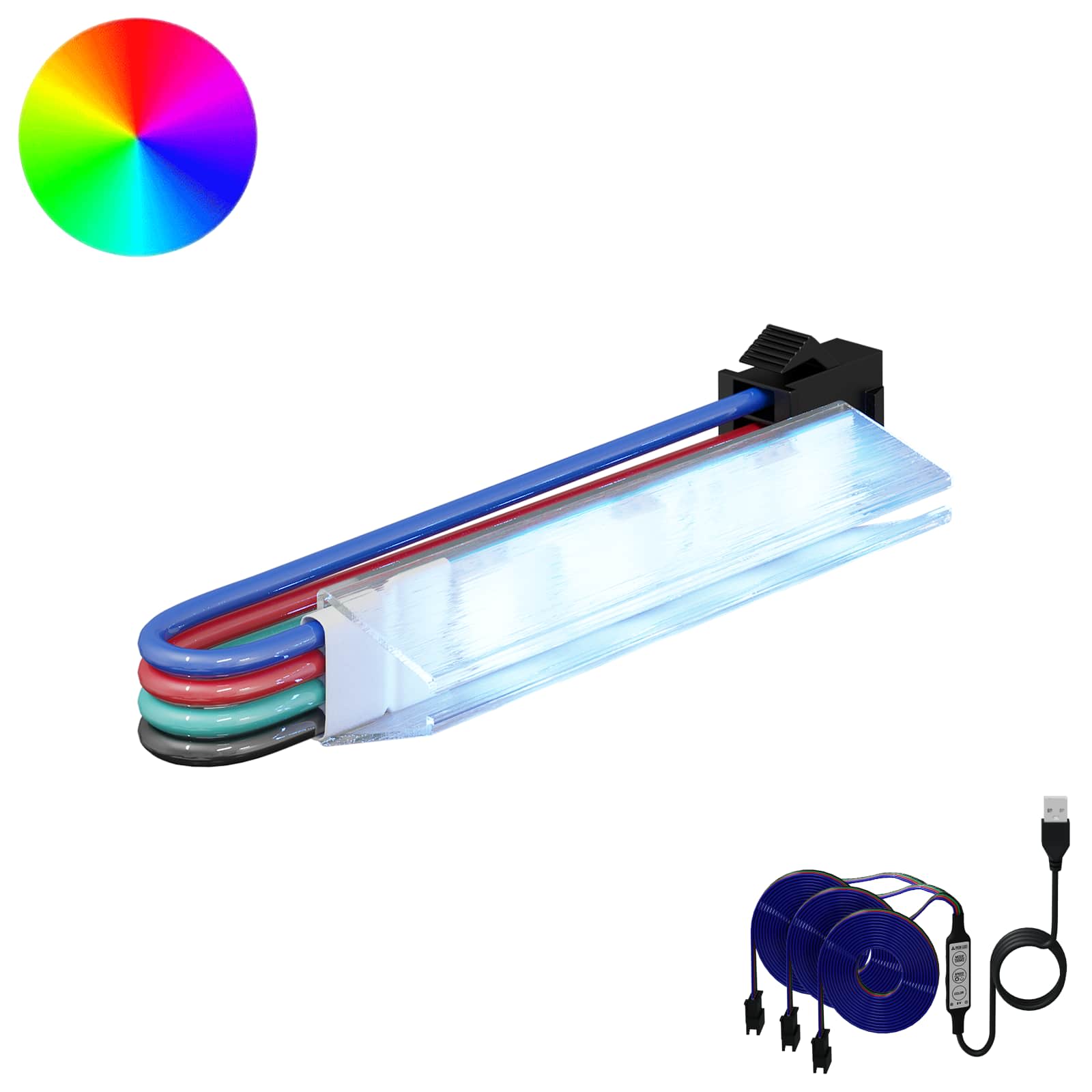 Vidaxxl LED-Streifen 2 Stück schwarz und mehrfarbig 1745 mm Kupfer und Kunststoff