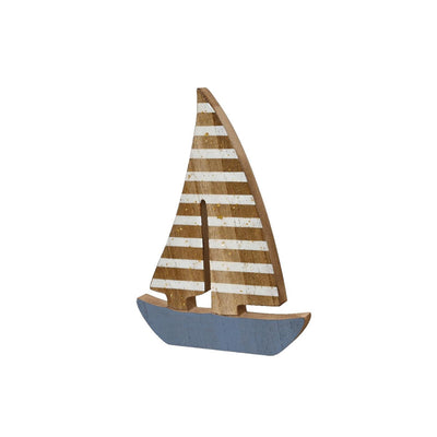 Decoris Dekoration Boot Holz 1,5x13x18cm