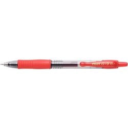 Druckknopf-Gelstift Pilot G2, fein, 0,7 mm, roter Griff, Druckmechanismus, Edelstahlspitze
