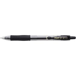 Druckknopf-Gelstift Pilot G2, feine 0,4-mm-Edelstahlspitze mit schwarzem Griff und Druckmechanismus