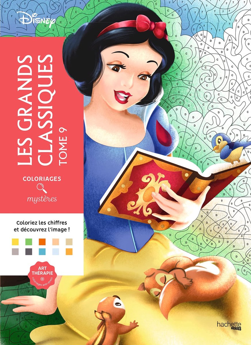 Hachette Heroes Coloriages Mystères Disney Les Grands Classiques 9 – Malbuch „Malen nach Zahlen“.