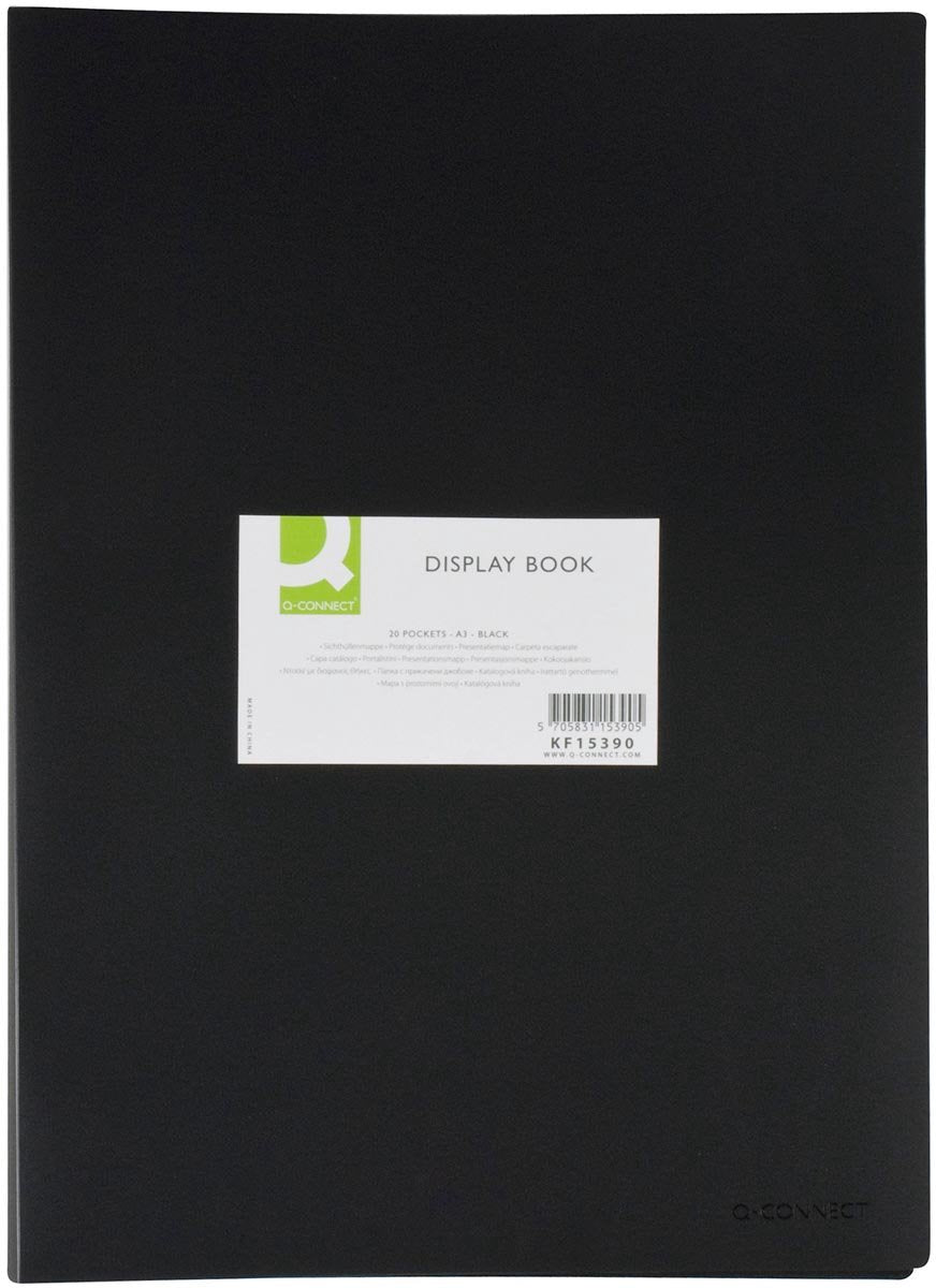 Q-connect Showalbum, A3, 20 Beutel, schwarz