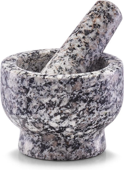 Markenloser Sans-Marque-Mörser mit Stößel, Granitgrau, D9 x H6,5 cm – Gewürzmühle – Gewürzmühle