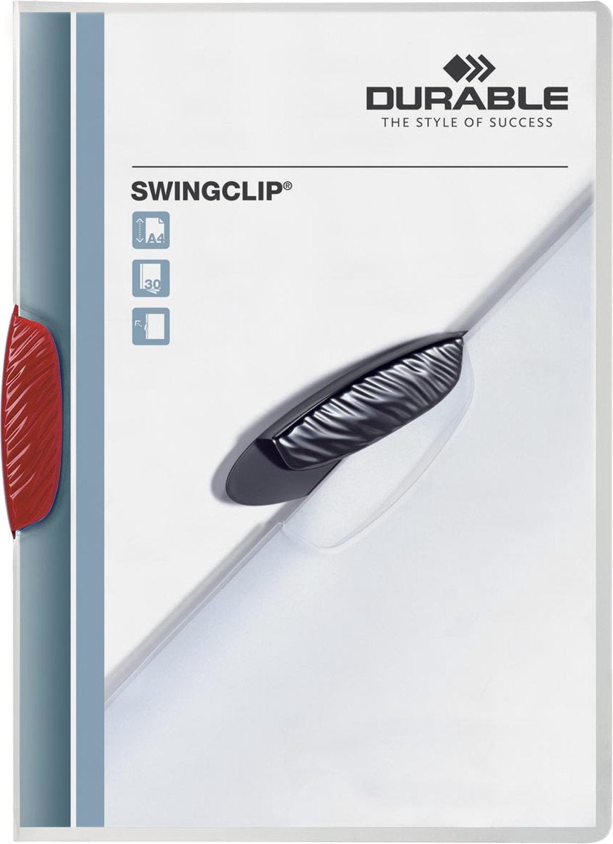 Robuster Clip-Ordner mit Swing-Clip, A4, PP, mit Clip, rot