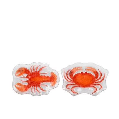 Decoris Teller Meerestier Glas 17,5x26,5x2,5cm