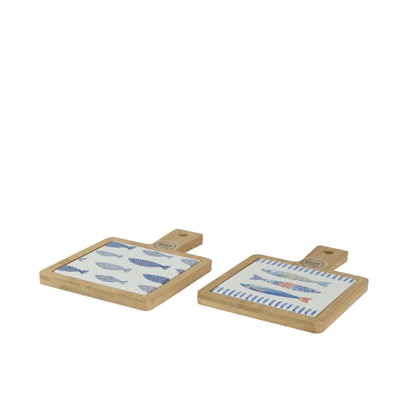 Decoris Schneidebrett mit Fischporzellan 18x12x1cm