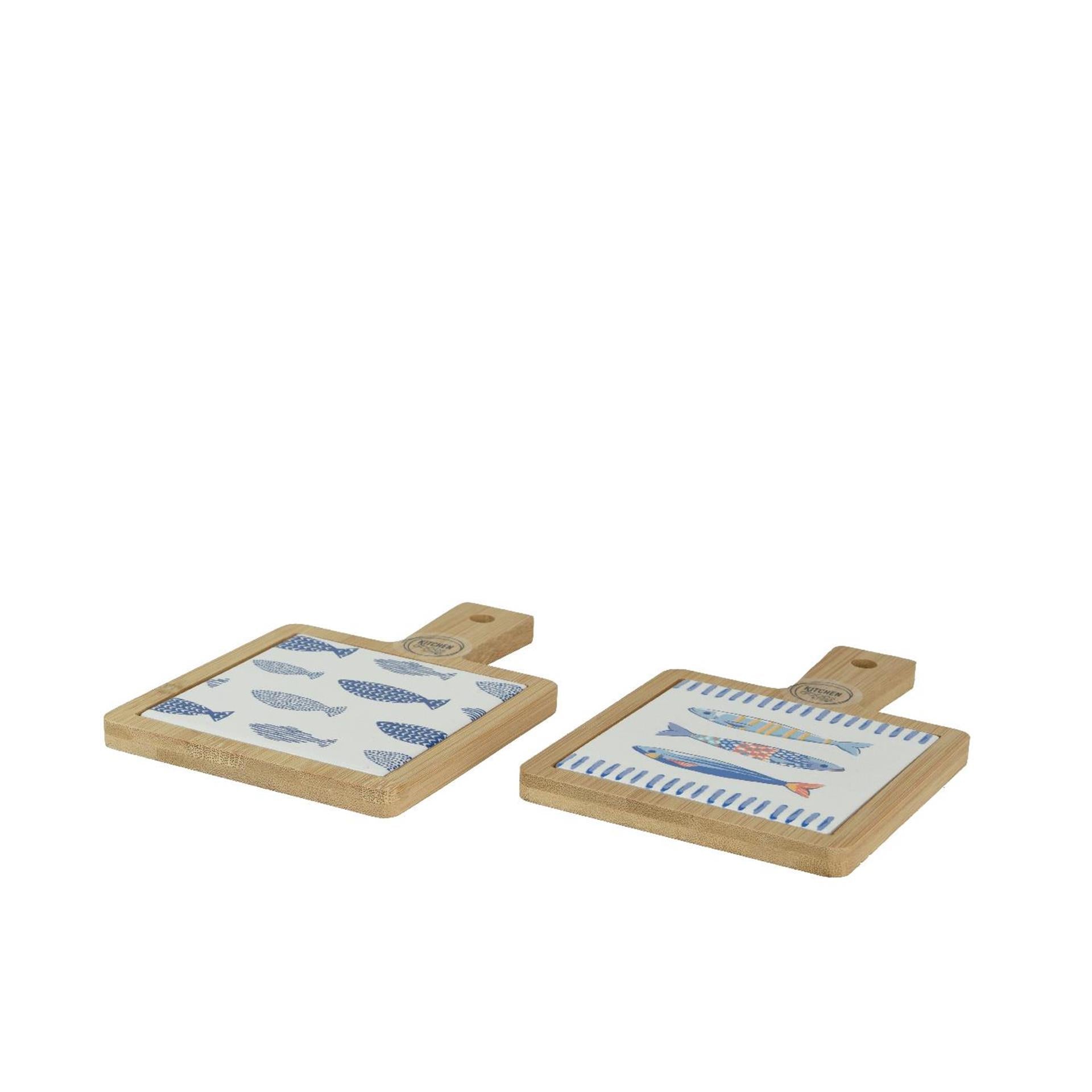 Decoris Schneidebrett mit Fischporzellan 18x12x1cm