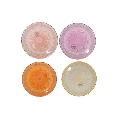 Frühstücksteller Glas 18 cm 4-fach sortiert | 4 Stück