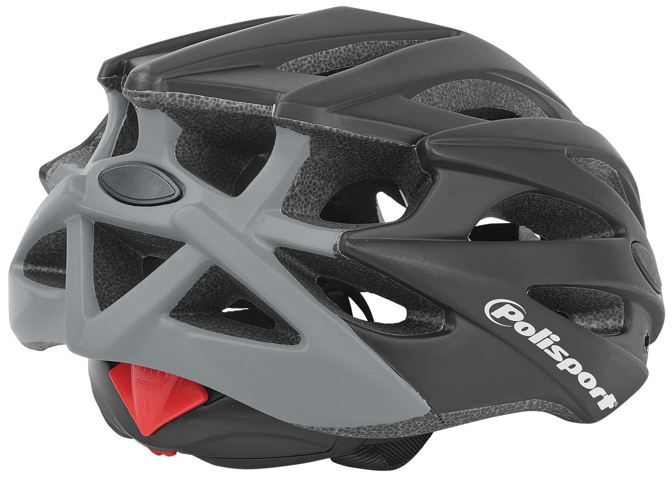 Polisport-Zweig-Fahrradhelm L 58-61 cm schwarz grau