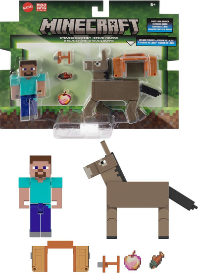 Minecraft-Figuren Steve und Esel, 6 Jahre, mehrfarbig, Kunststoff