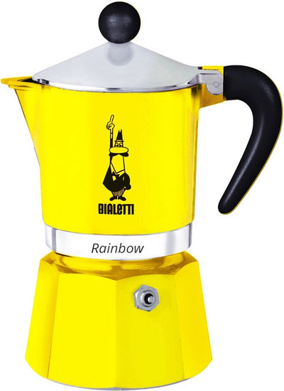 Bialetti regenbogengelber Perkolator 200 ml – 3 Tassen – Espressomaschine für authentischen italienischen Kaffee