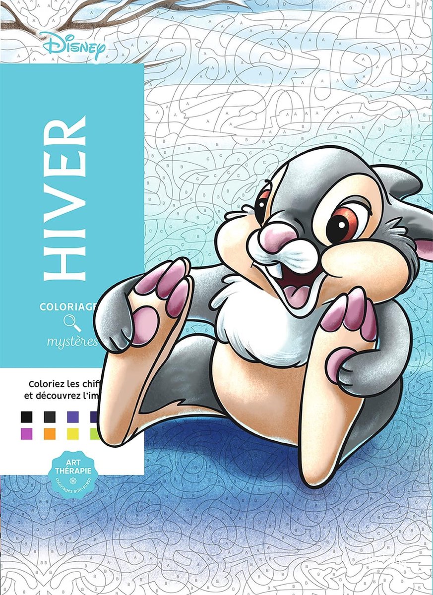 Hachette Heroes Coloriages Mystères Disney Hiver – Malbuch „Malen nach Zahlen“ für Erwachsene
