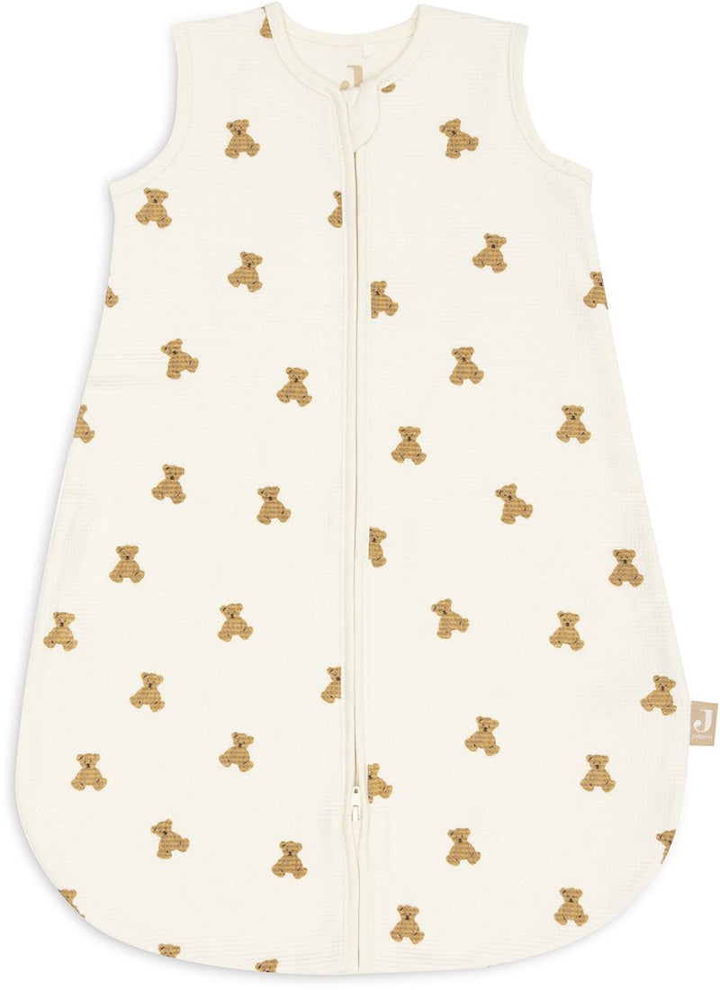 Jollein Neugeborenenschlafsack Baby ärmellos 60 cm – Jersey – Mini-Teddybär – kleine Waffel