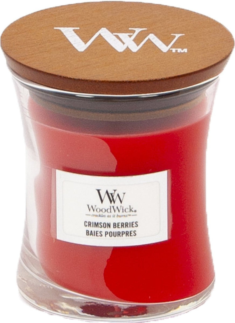 Woodwick Duftkerze Minikerze – purpurrote Beeren – 20 Brennstunden – 85 g – 8 cm ø 7 cm