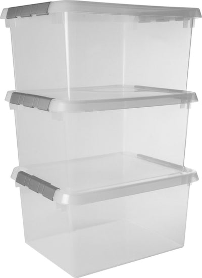 Sunware Comfort Line Aufbewahrungsbox 36l – 3er-Set – 50 x 40 x 26 cm – transparent