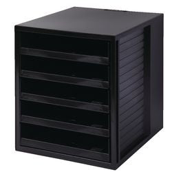 Kommode Han 1401-13 Kunststoff A4 27,5x32x33 schwarz 5 offene Schubladen