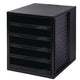 Kommode Han 1401-13 Kunststoff A4 27,5x32x33 schwarz 5 offene Schubladen