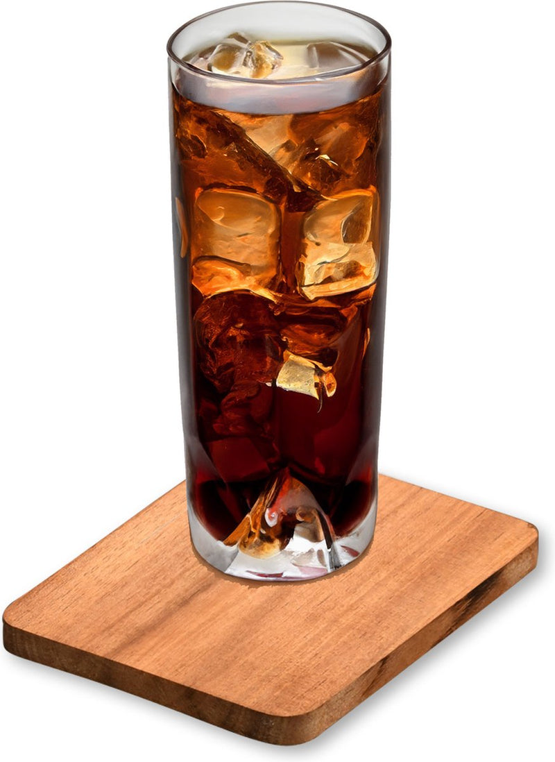 Kesper-Untersetzer für Gläser – 8 Stück – luxuriöses Akazienholz – D10 cm – braun – lackiert – modern und klassisch