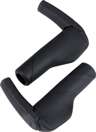 BBB Cycling KingComfort Set + Bar Ends 80 mm – ergonomische Fahrradgriffe – 135 mm – rutschfeste Fahrradgriffe – Bar Ends Griffe – Schwarz – BHG-125