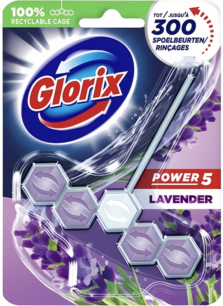 Glorix - Toilettenblock - Lavendel - erfrischender Duft - 55 g