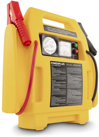 Powerplus 4-in-1 Energiestation powx411 – Starthilfe 1600 cc – 17 bar Kompressor – 3,6 W Licht – mit 3 Acc.