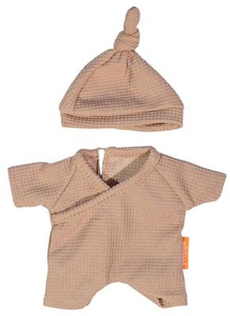 Miniland Puppenpyjama mit Mütze - Puppenkleidung 21cm mehrfarbig.