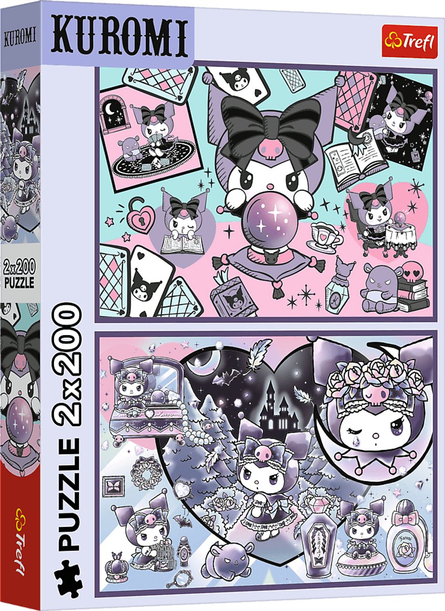 Trefl Puzzle Kuromi Hello Kitty – 2x200 Teile – buntes Kinderspielzeug.