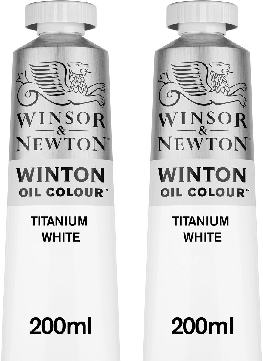 Winsor Newton Winton 1490699 Ölfarben-Set – Titanweiß – 2x 200 ml – hochdeckende Künstlerfarbe – für Malatelier