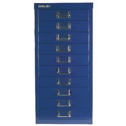 Schrank mit mehreren Schubladen, Serie 39, Bisley-Stahl, 27,9 x 40,8 x 94 cm, 51 cm, dunkelblau, 15 Schubladen