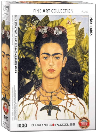 Eurographics – Einzelporträt mit Türrahmen [Autor mit Kragen aus Espinas] – Frida Kahlo – 1000 Stücke 48×68 cm (B×H) – Fine Art Legpuzzel