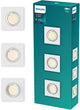 Philips LED Philips Peridot Einbaustrahler – GU10-Fassung – weiß – quadratisch – Richtstrahler – 3er-Pack