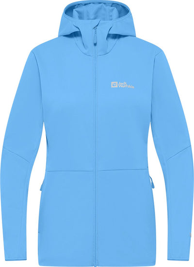 Jack Wolfskin Feldberg Hoody mittelblaue Softshelljacke Damen