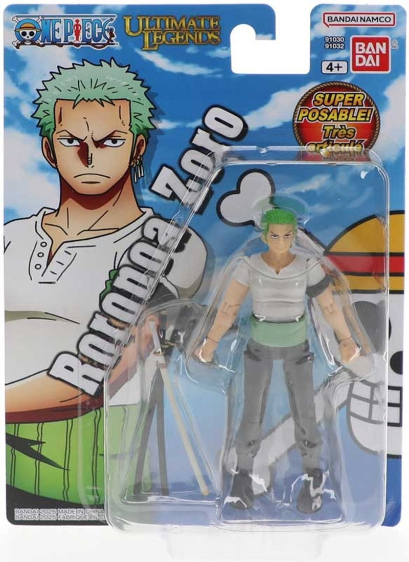 Bandai – Ultimate Legends – One Piece Actionfigur 12 cm – Roronoa Zoro – offiziell lizenzierte One Piece – Zoro Actionfigur – Spielzeug für Kinder ab 4 Jahren – VE91032