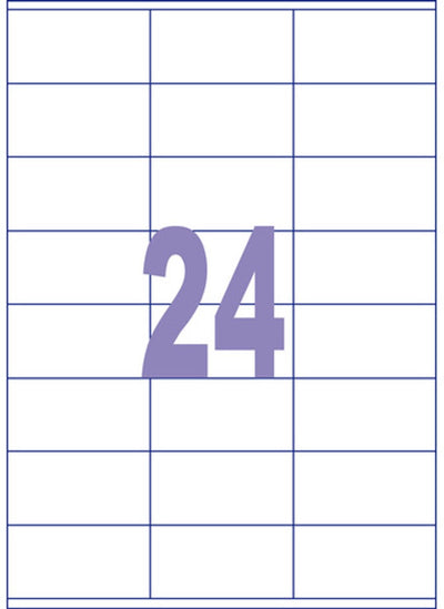 Kangaro-Etikett – Tintenstrahl-Laserkopie – 70 x 36 mm – 25 Blatt – 24 Aufkleber pro Blatt – k-7036-25