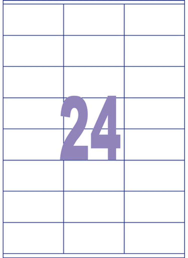 Kangaro-Etikett – Tintenstrahl-Laserkopie – 70 x 36 mm – 25 Blatt – 24 Aufkleber pro Blatt – k-7036-25