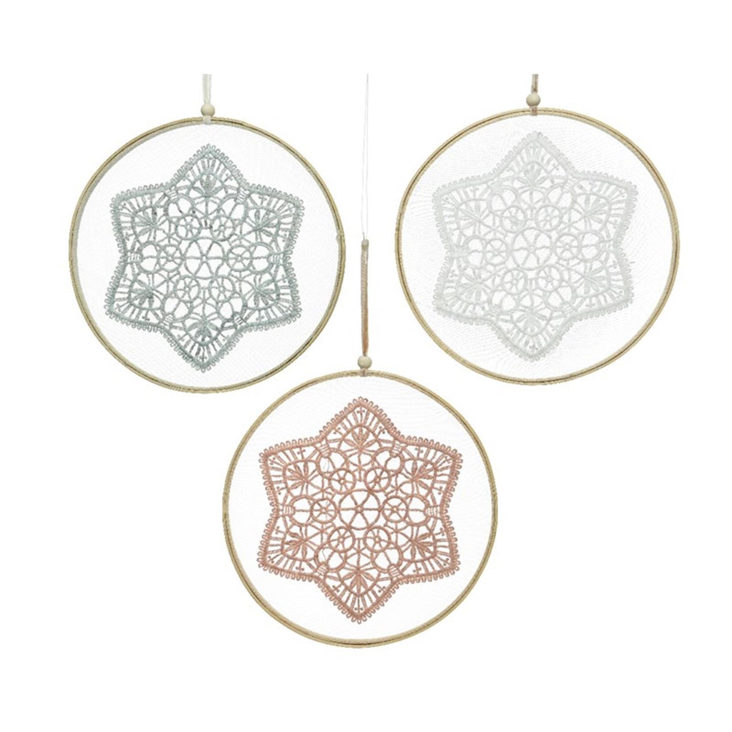 Decoris Anhänger Spitze Baumwolle ø24cm
