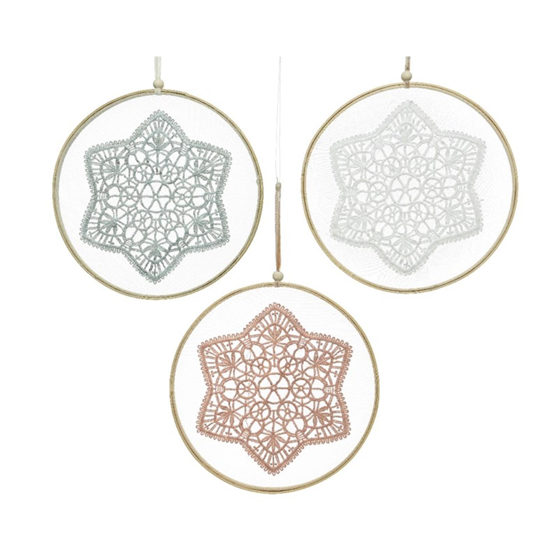 Decoris Anhänger Spitze Baumwolle ø24cm