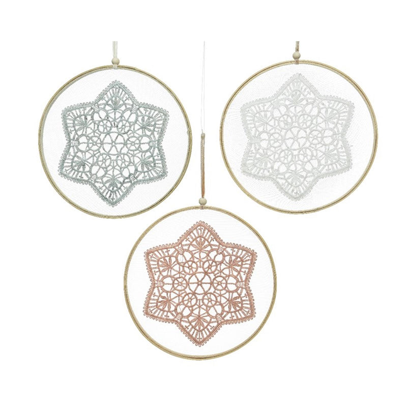 Decoris Anhänger Spitze Baumwolle ø24cm