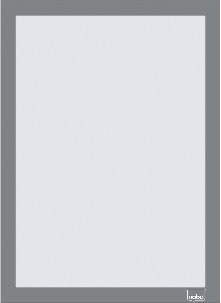 Selbstklebender Magnetrahmen von Nobo – A4 – Set mit 2 Stück – Silber