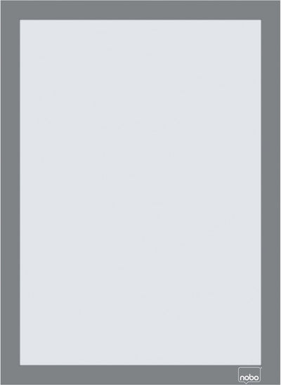 Selbstklebender Magnetrahmen von Nobo – A4 – Set mit 2 Stück – Silber