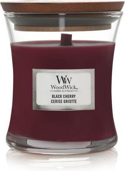 Mittlere Sanduhr-Duftkerze von Woodwick – Schwarzkirsche – 60 Brennstunden