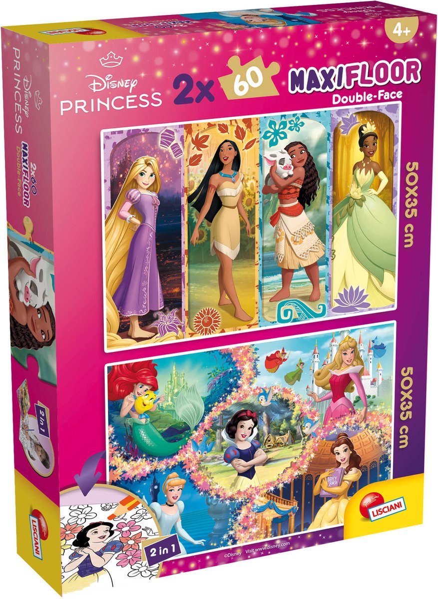 Lisciani Disney Puzzle DF Maxifloor 2 x 60 Prinzessin