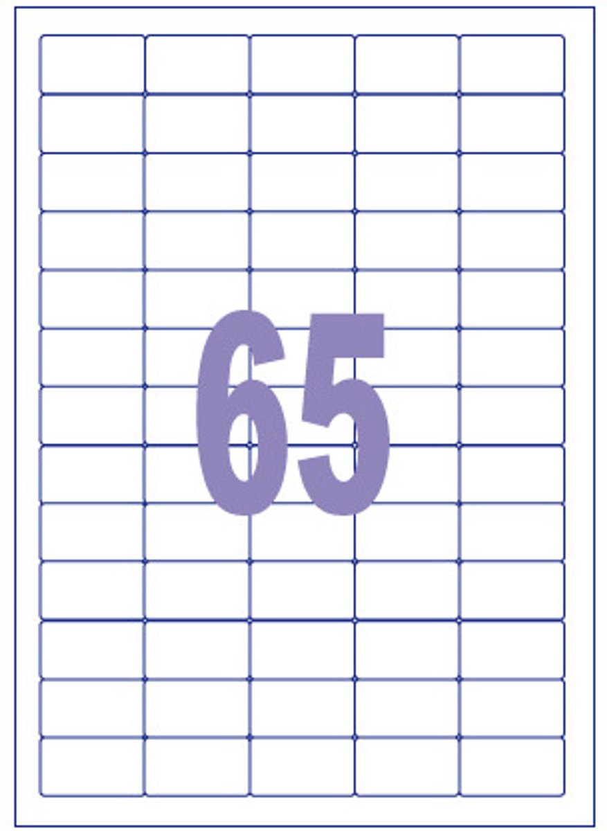 Kangaro-Etikett – Tintenstrahl-Laserkopie – 38,1 x 21,2 mm – 100 Blatt – 65 Aufkleber pro Blatt – k-3821