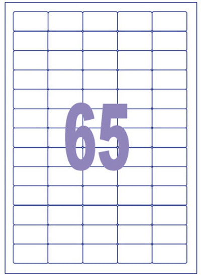 Kangaro-Etikett – Tintenstrahl-Laserkopie – 38,1 x 21,2 mm – 100 Blatt – 65 Aufkleber pro Blatt – k-3821
