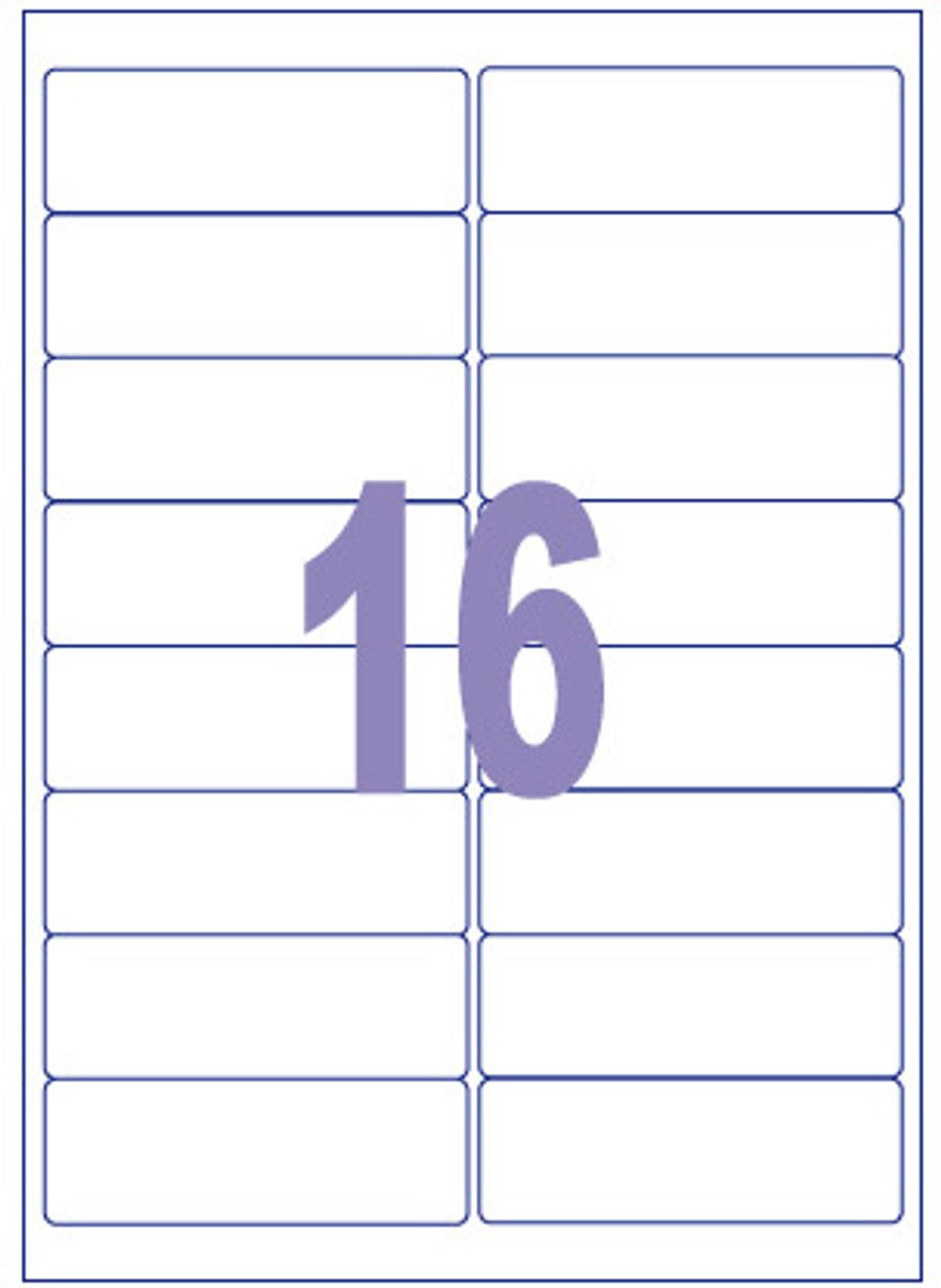 Kangaro-Etikett – Tintenstrahl-Laserkopie – 99,1 x 33,9 mm – 100 Blatt – 16 Aufkleber pro Blatt – k-9933
