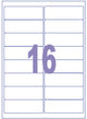 Kangaro-Etikett – Tintenstrahl-Laserkopie – 99,1 x 33,9 mm – 100 Blatt – 16 Aufkleber pro Blatt – k-9933