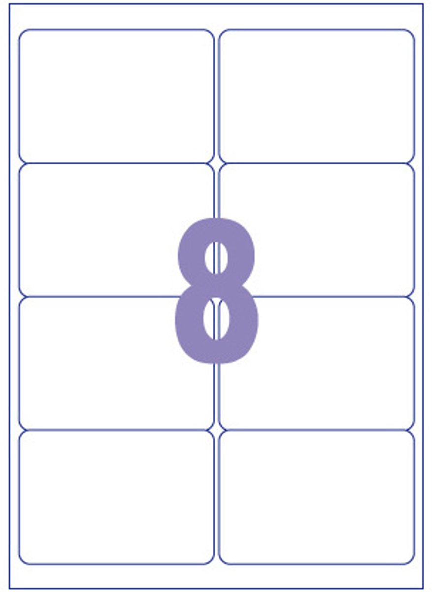 Kangaro-Etikett – Tintenstrahl-Laserkopie – 99,1 x 67,7 mm – 100 Blatt – 8 Aufkleber pro Blatt – k-9967